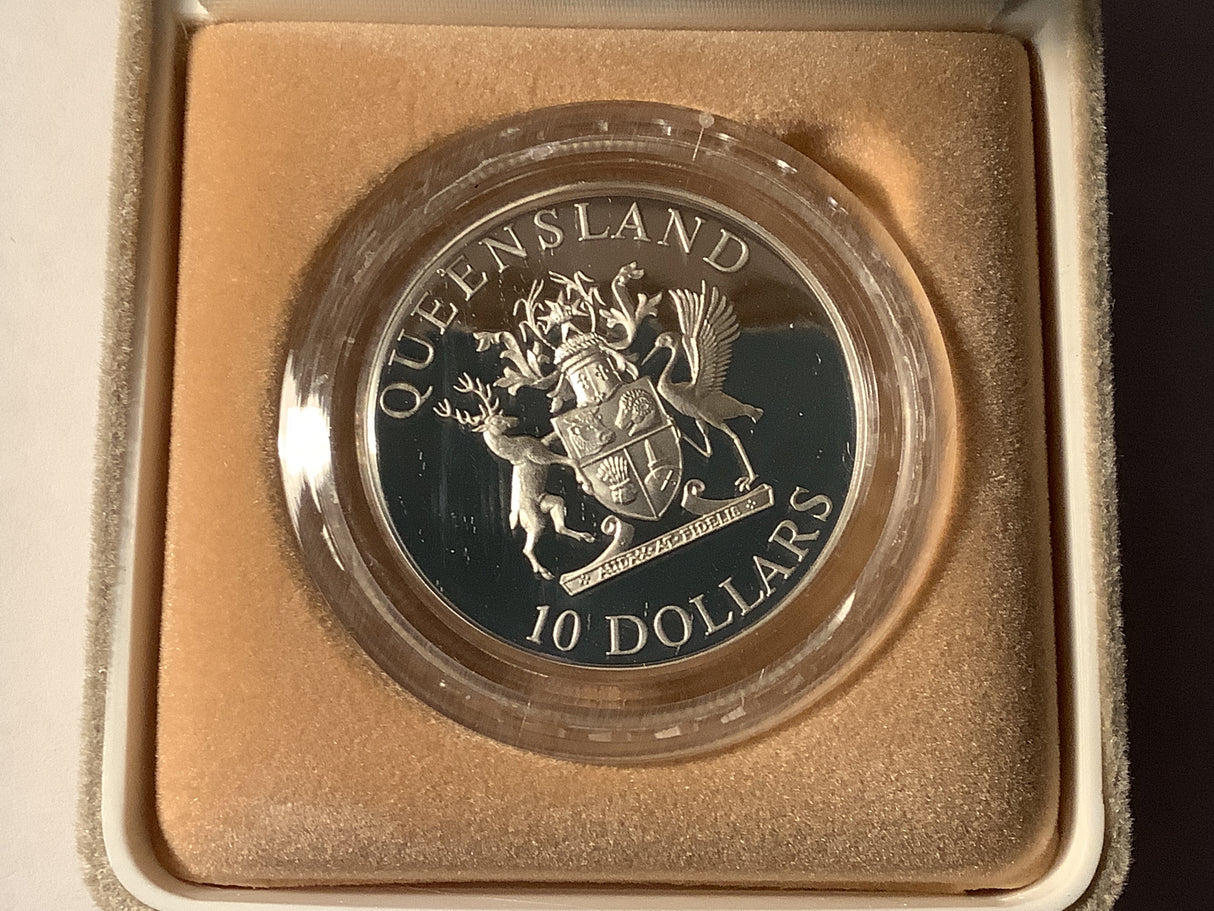 1989 $10 Silver Proof Coin. State Series. Queensland.