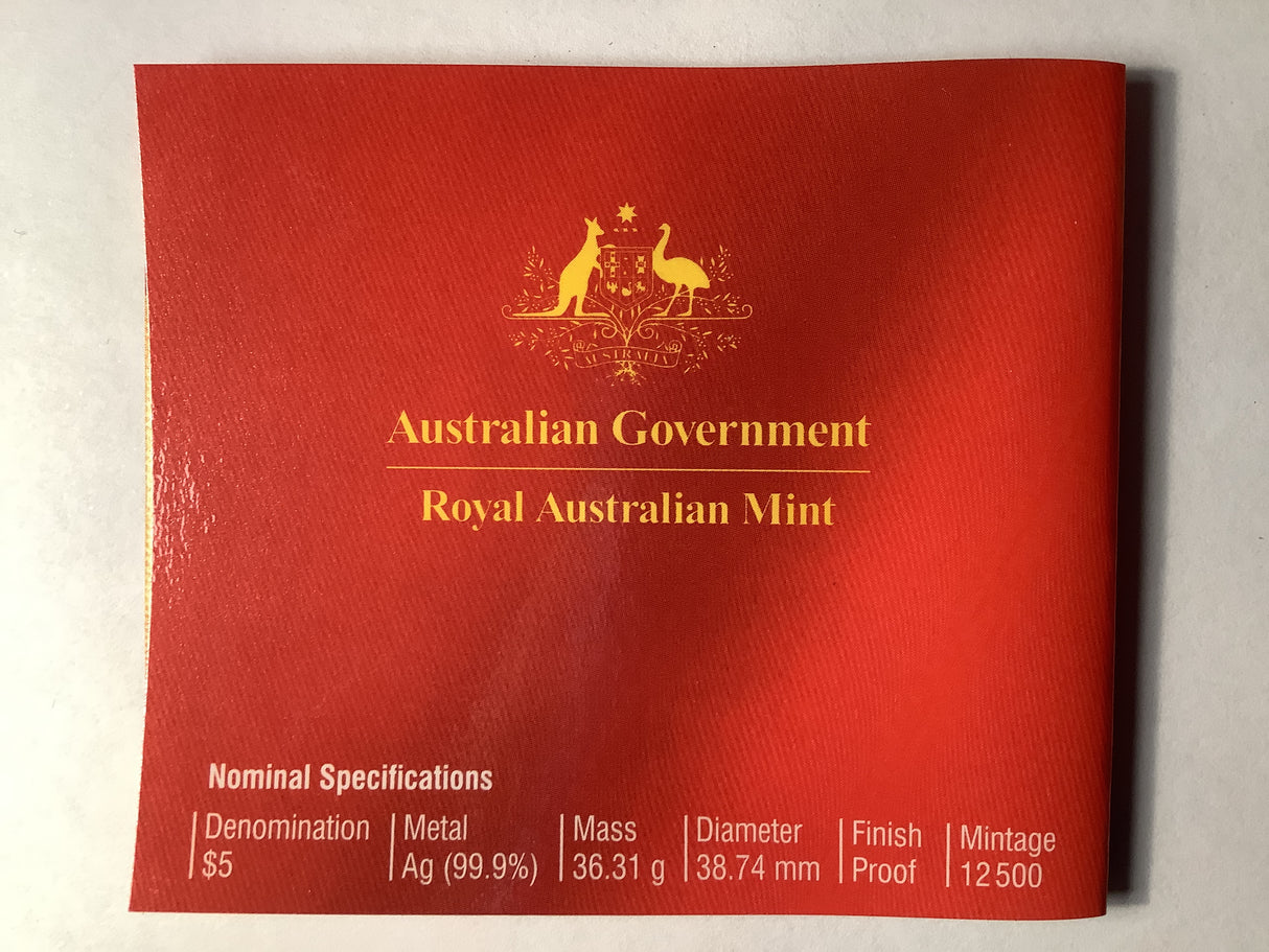 2007 $5 Year of the Surf Lifesaver Silver Proof Coin.