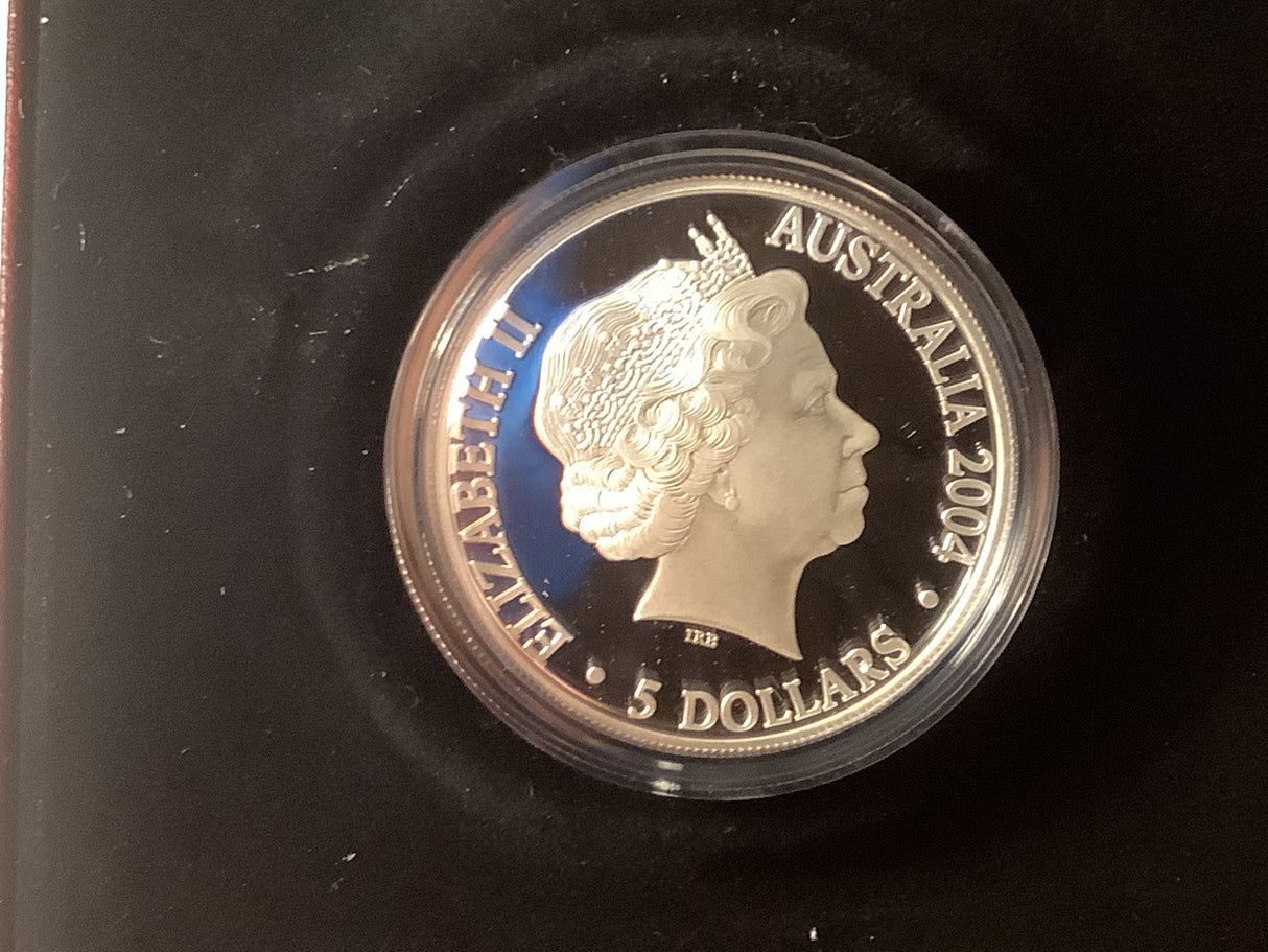 2004 $5 Silver Proof. 150 Years of Steam Railways in Australia
