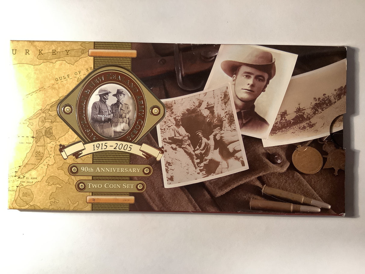 2005 Australia and New Zealand Army Corps Two Coin Uncirculated Set. 90th Anniversary.