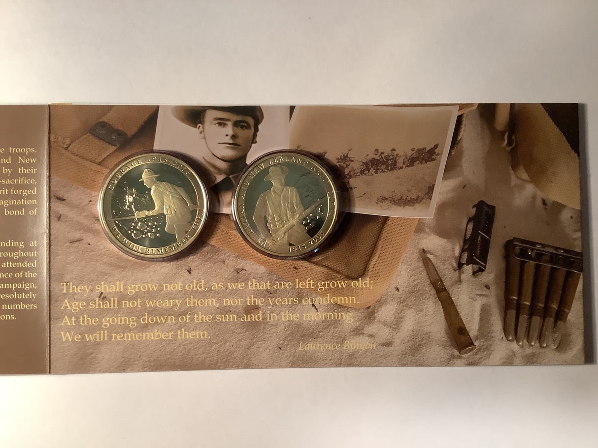 2005 Australia and New Zealand Army Corps Two Coin Uncirculated Set. 90th Anniversary.