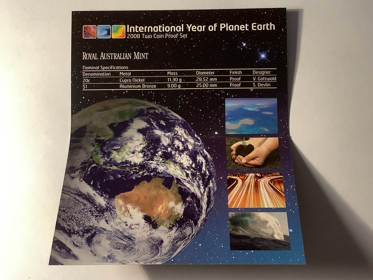 2008 The International Year of Planet Earth 2 coin proof set.