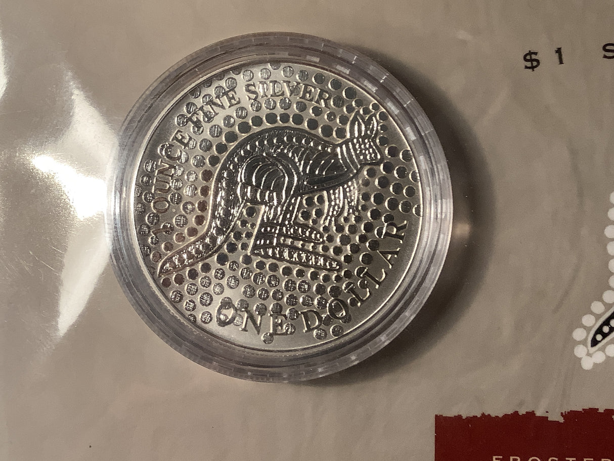2001 $1 Silver Frosted Kangaroo