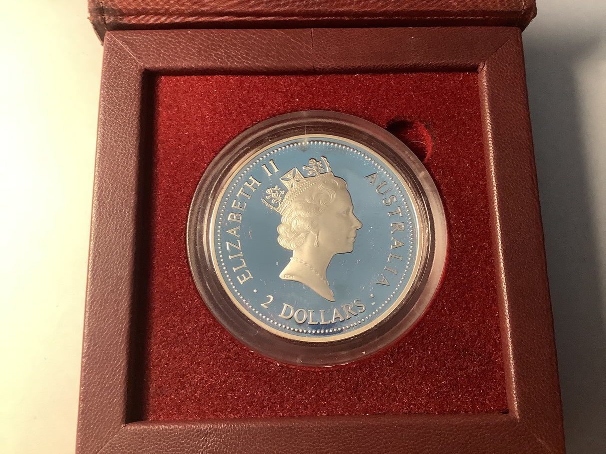 1996 $2 2oz Silver Proof Kookaburra with Johanna Privy.
