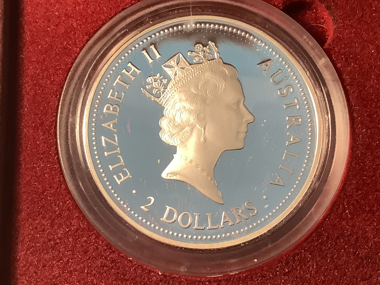 1996 $2 2oz Silver Proof Kookaburra with Johanna Privy.