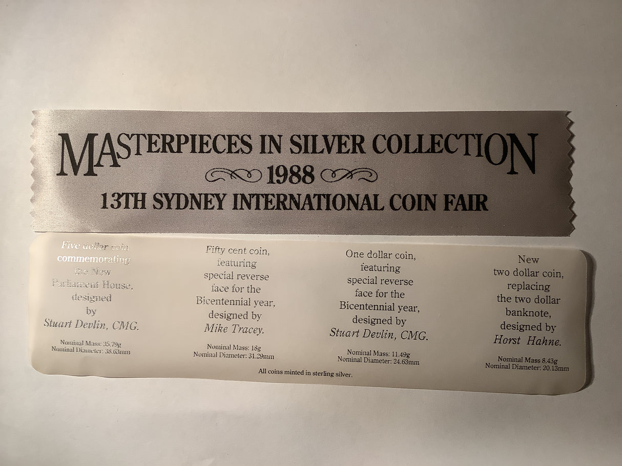 1988 Masterpieces in Silver four Coin Set.