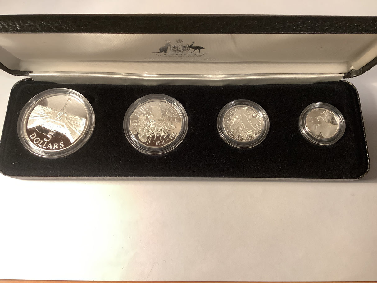 1988 Masterpieces in Silver four Coin Set.