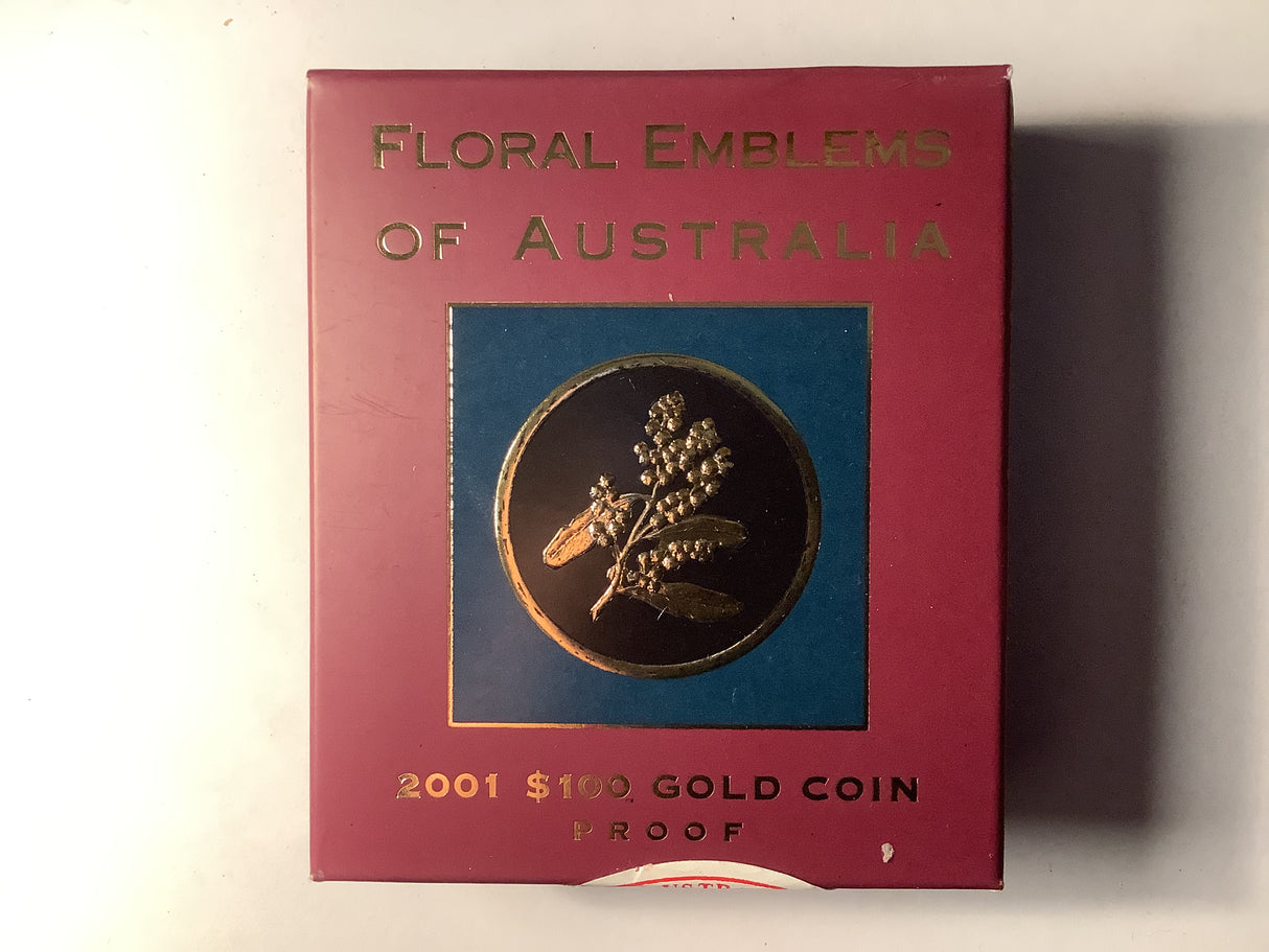 2001 $100 Floral Emblems of Australia Proof Gold Coin.