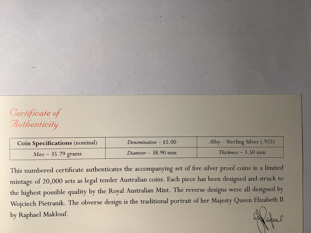 1995 Masterpieces in Silver ‘Colonial Australia’