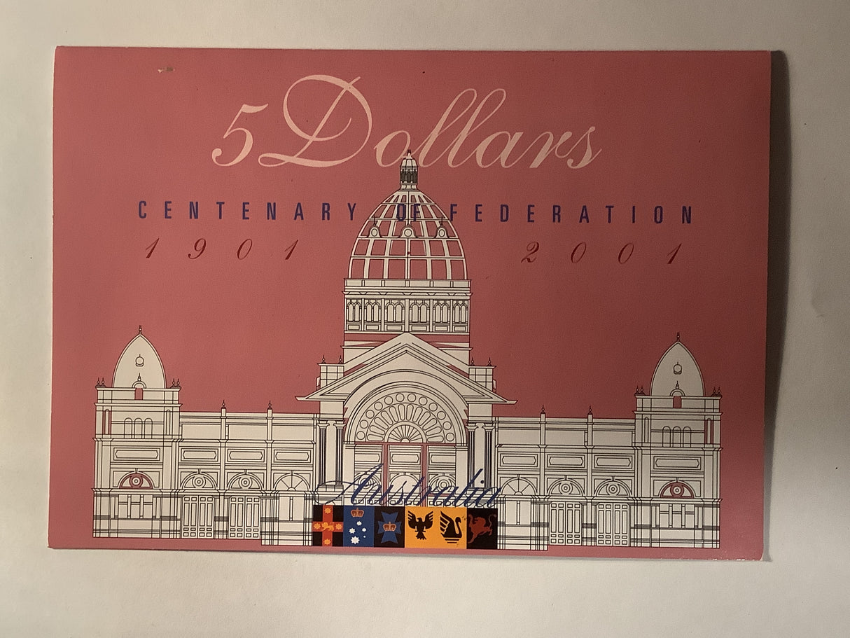 2001 $5 Note Centenary of Federation NPA Folder.