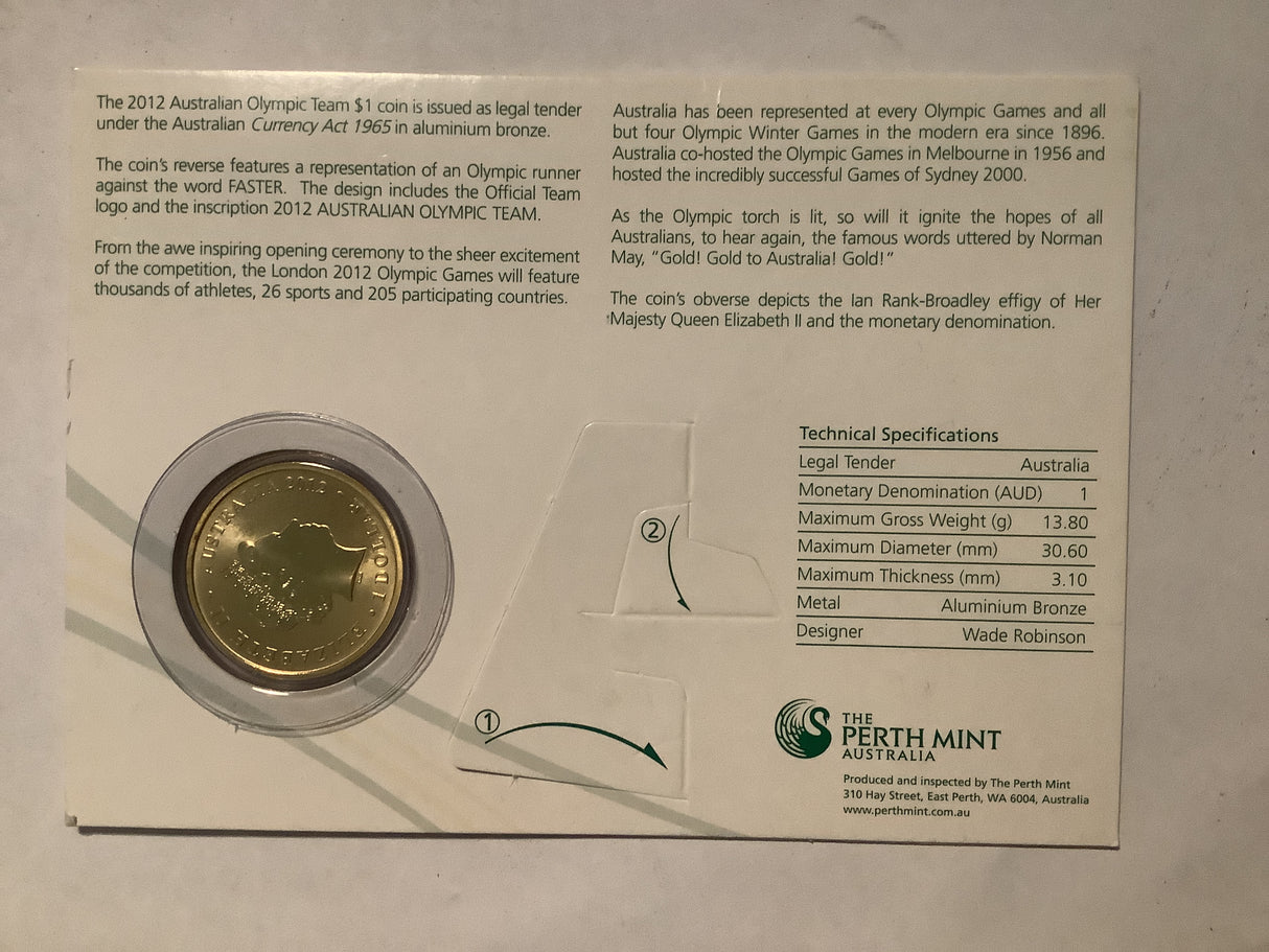 2012 $1 Australian Olympic Team Uncirculated Coin