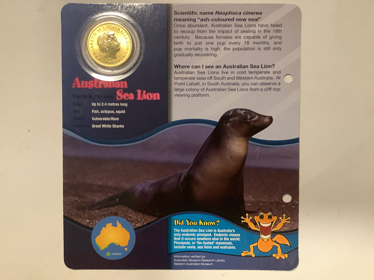 2008 $1 Australian Sea Lion Uncirculated Coin