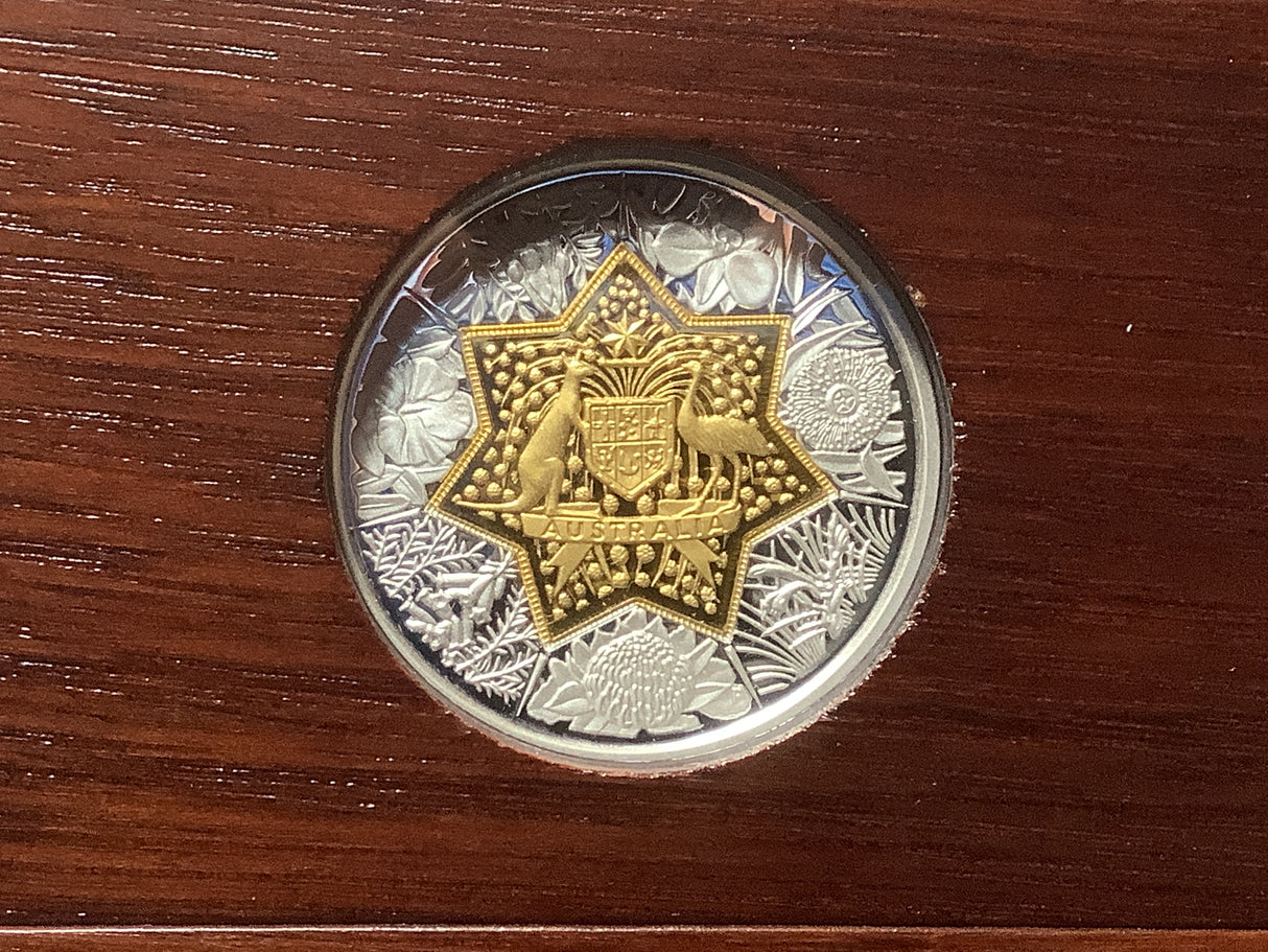 2001 $25 Centenary of Federation Floral Emblems Bi-Metal Coin