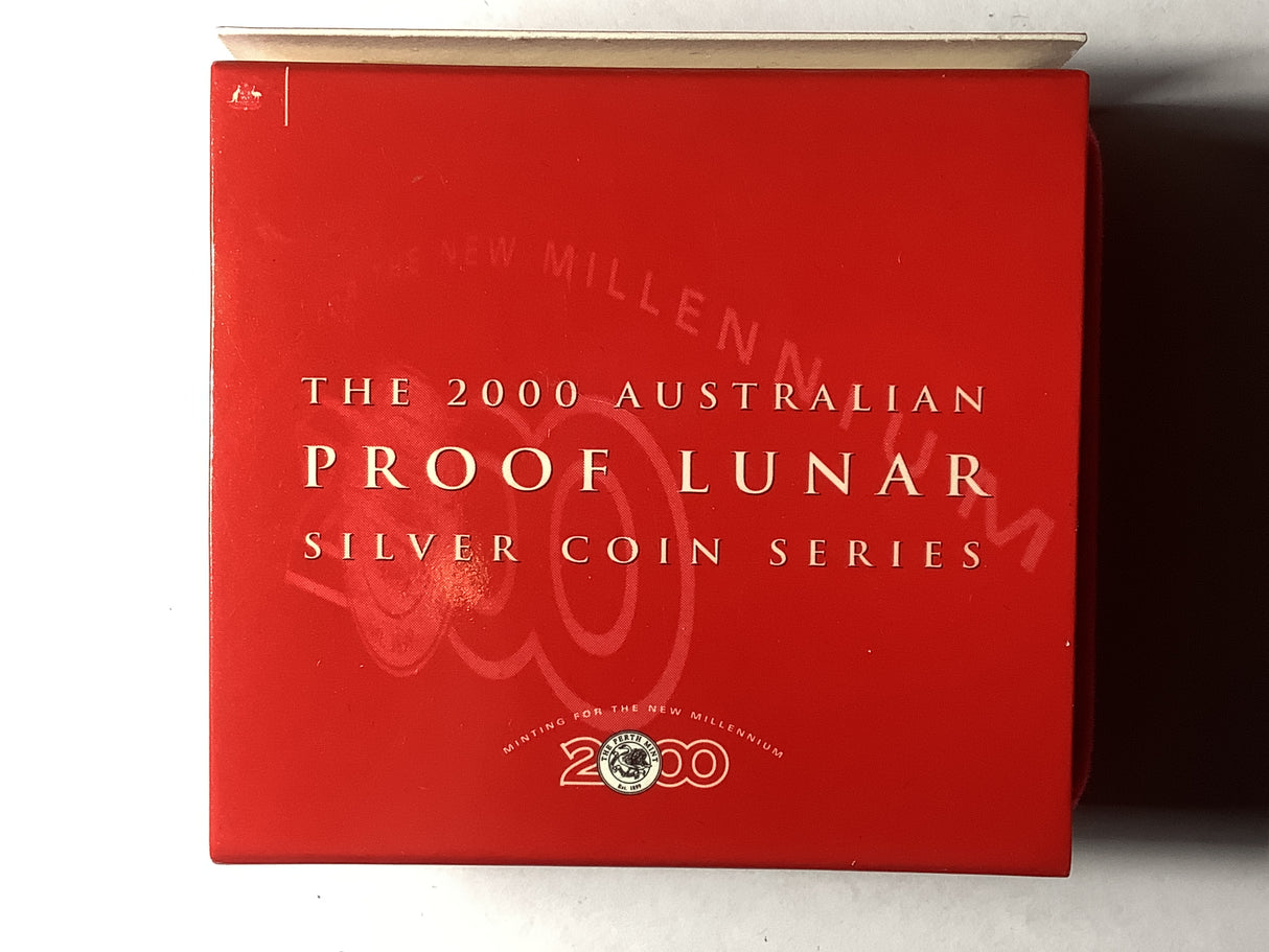 2000 Australian Proof Lunar Silver. 1/2 ounce silver coin. Dragon