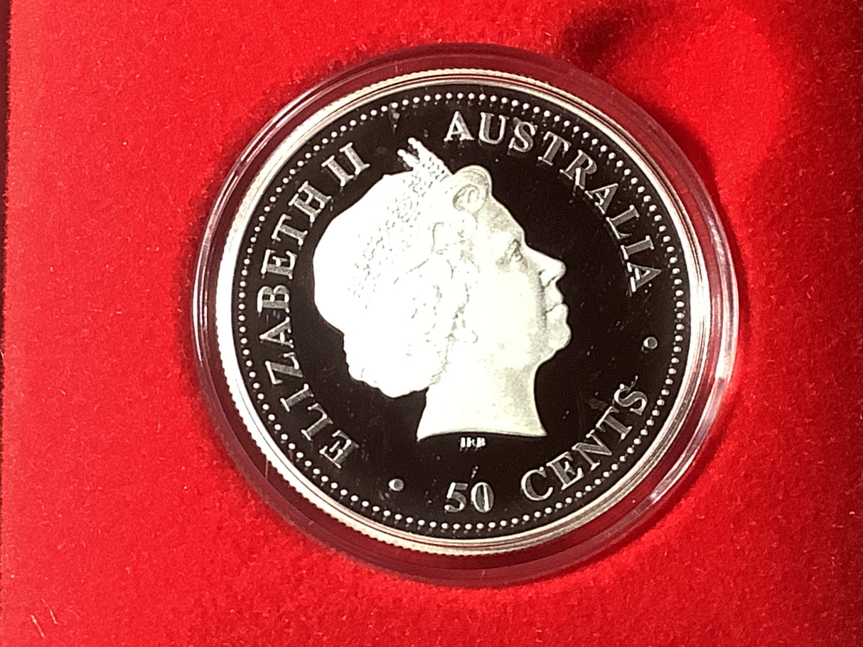 2000 Australian Proof Lunar Silver. 1/2 ounce silver coin. Dragon