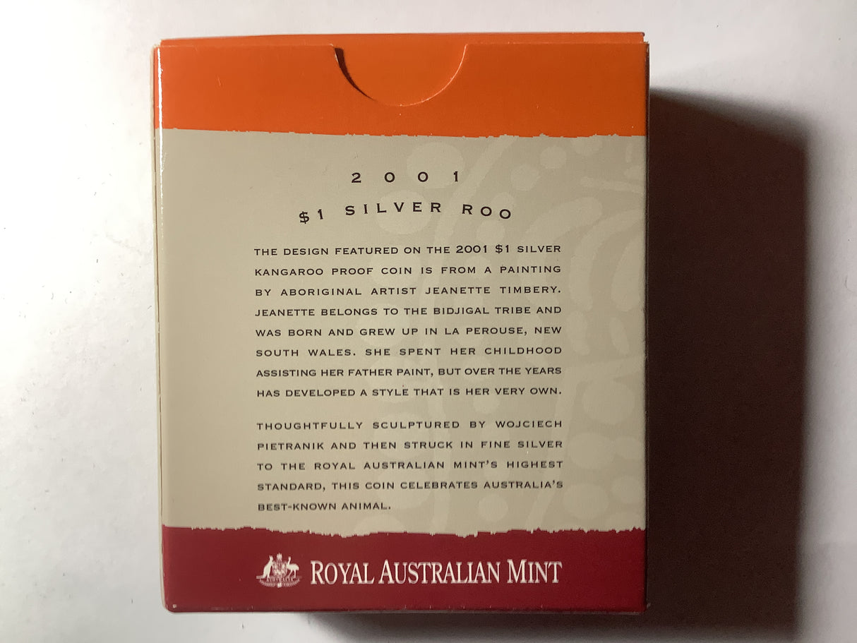2001 $1 Silver Kangaroo Proof Coin.