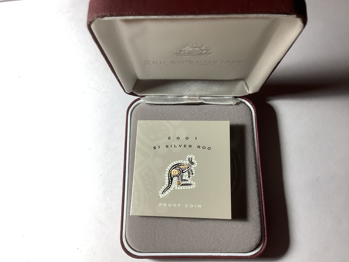2001 $1 Silver Kangaroo Proof Coin.