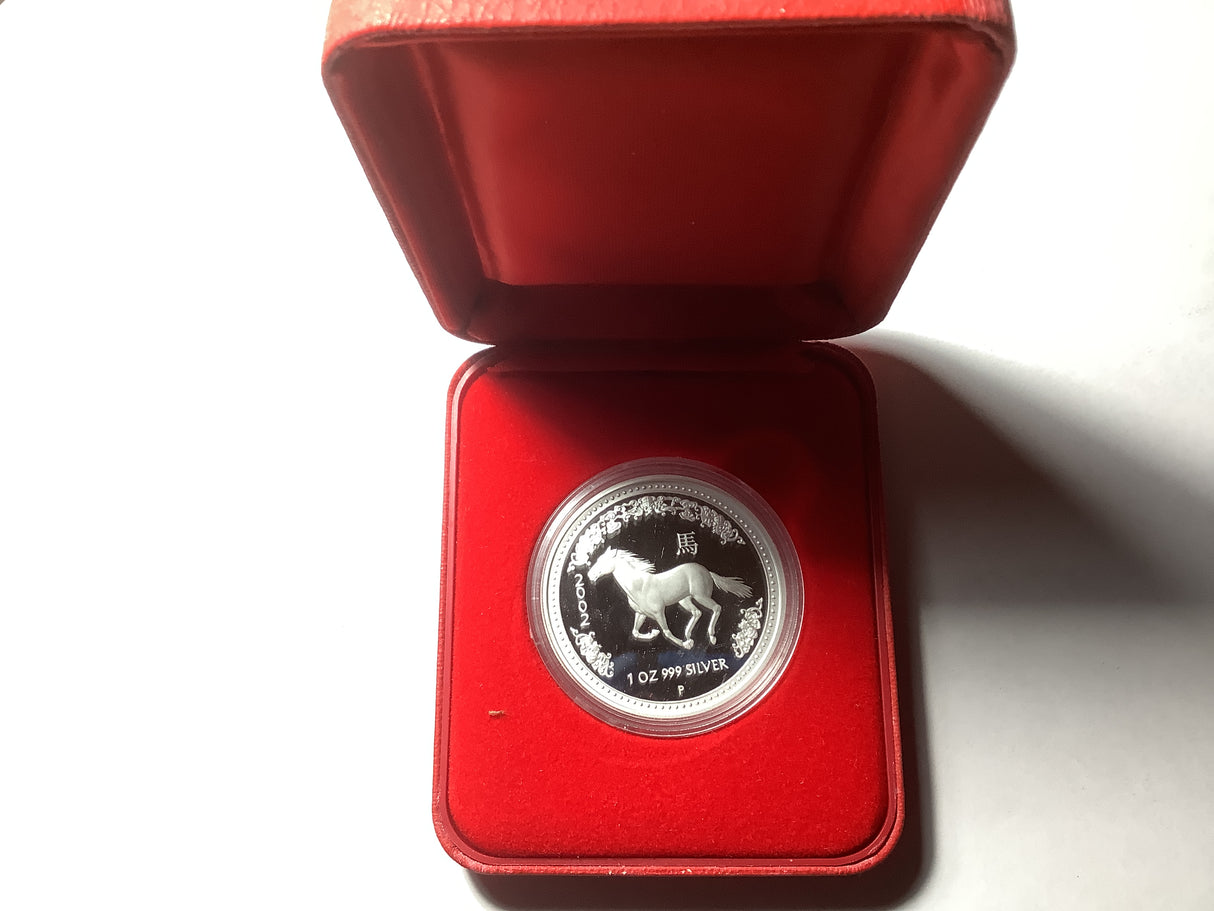 2002 1 ounce Year of the Horse Lunar Proof Coin.