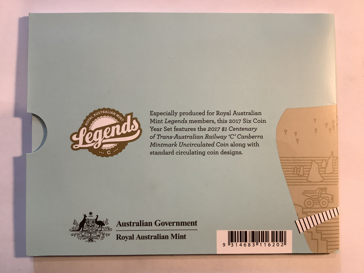 2017 LEGENDS EDITION uncirculated set. Trans-Australian Railway.