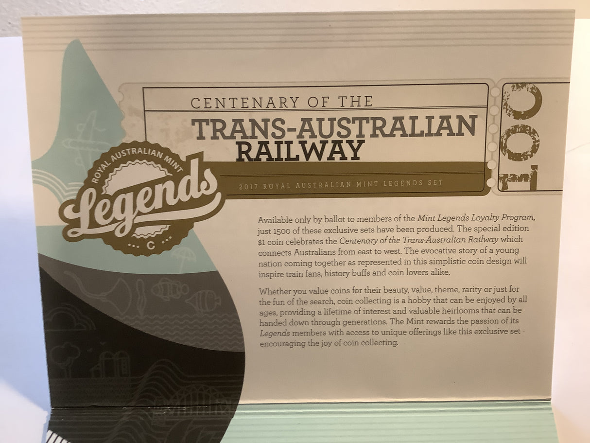 2017 LEGENDS EDITION uncirculated set. Trans-Australian Railway.