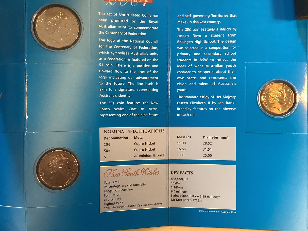 2001 State Series, Uncirculated Coin Set. New South Wales.