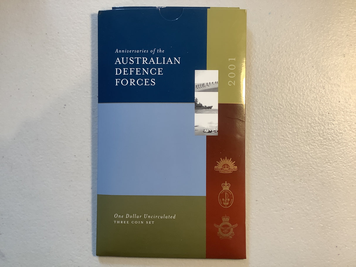 2001 Anniversaries of Australian Defence Force Three Coin set.