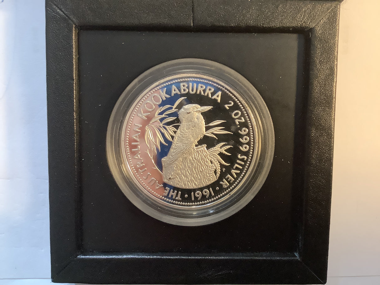 1991 The Australian Kookaburra 2oz Proof Coin.