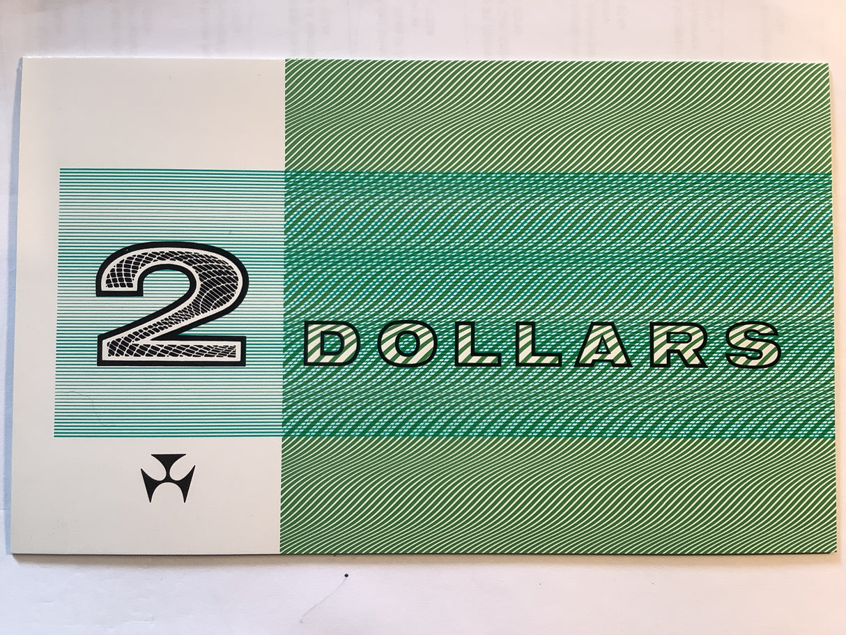 1992 $2 Last Issue Banknote in Folder. NPA