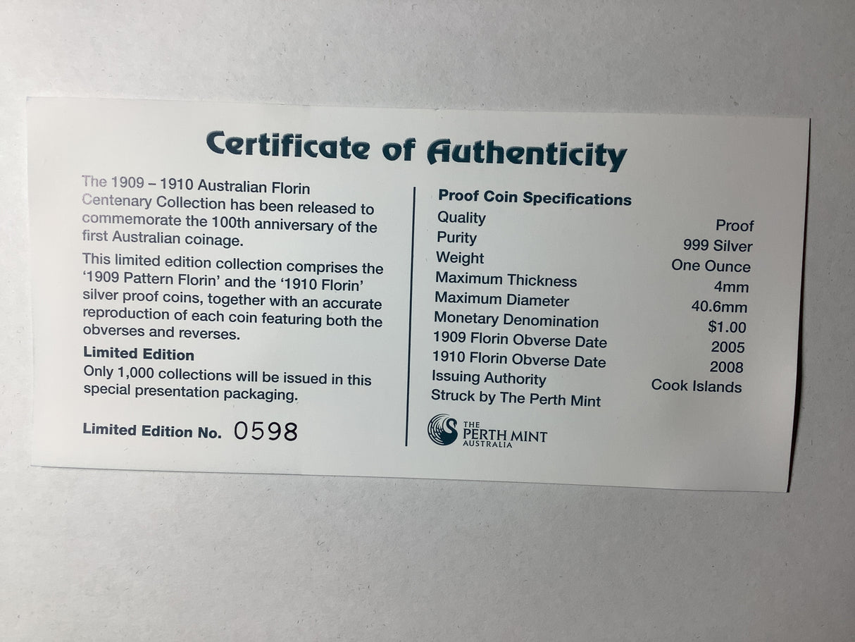 2010 Australian Florin Centenary Collection.