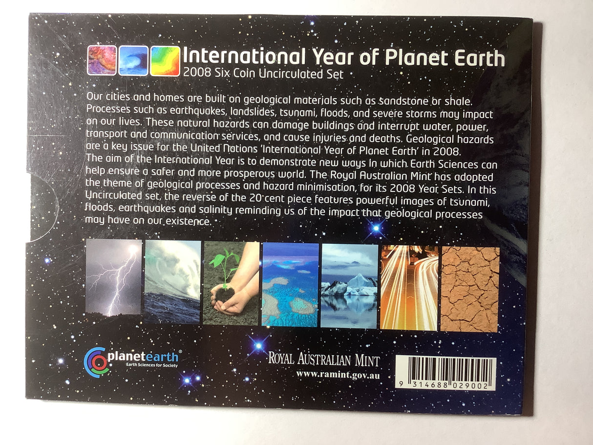 2008 International Year of the Planet Earth Uncirculated Set. World Money Fair Release.
