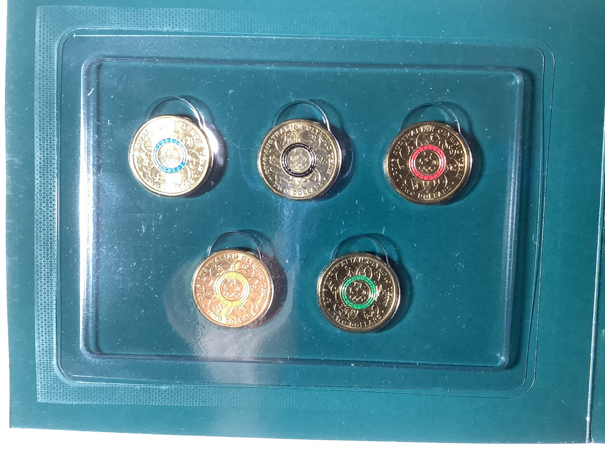 2016 Coloured $2 5 Coin Set. Olympic Games.