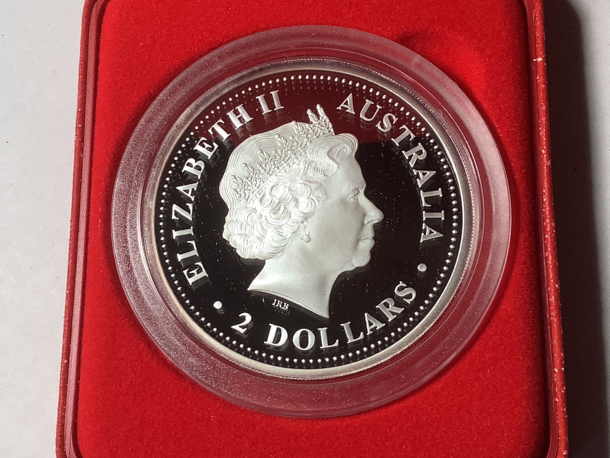 2003 $2 Australian Proof Lunar Silver Coin Series. Year of the Goat 2-ounce Silver Coin.