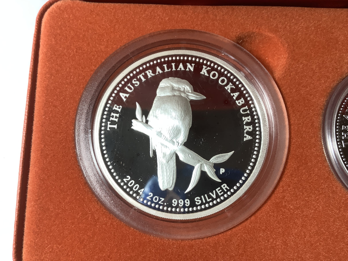 2004 The Australian Kookaburra two coin Proof Set.