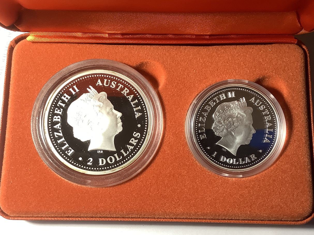 2005 Australian Kookaburra Silver Coin Series Two Coin Silver Set.