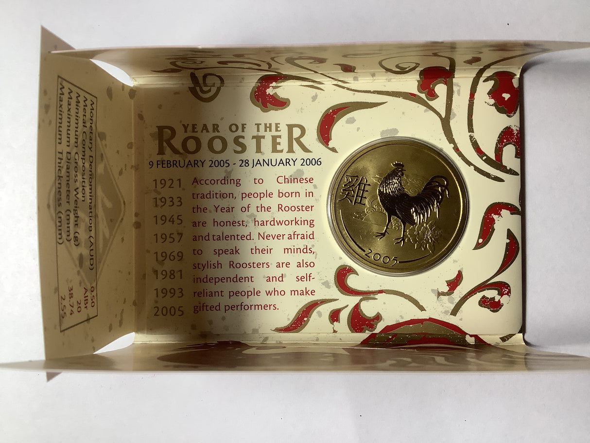 2005 Australian Lunar Bronze Coin. Year of the Rooster.