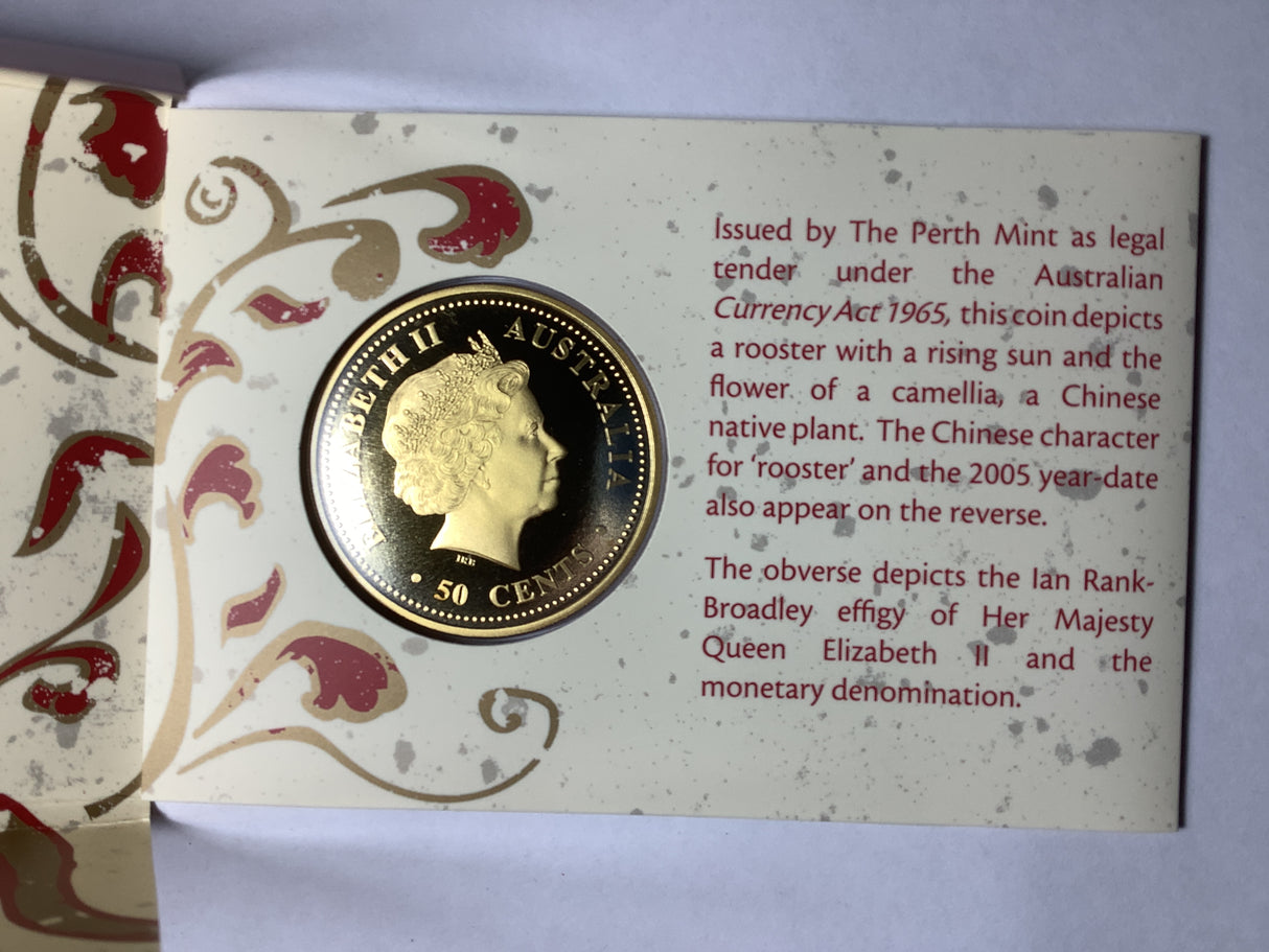 2005 Australian Lunar Bronze Coin. Year of the Rooster.