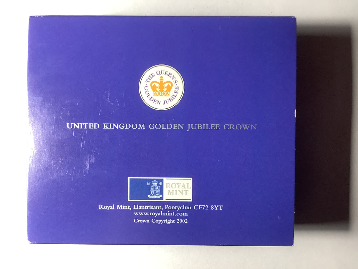 2002 Royal Mint Golden Jubilee 5 Pound Silver Proof Coin.