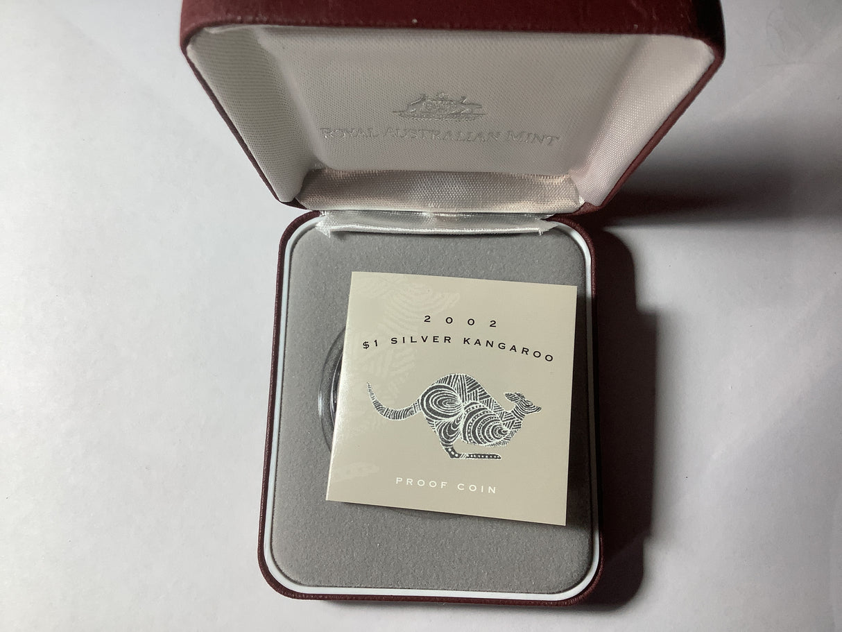 2002 $1 Silver Kangaroo Proof Coin.