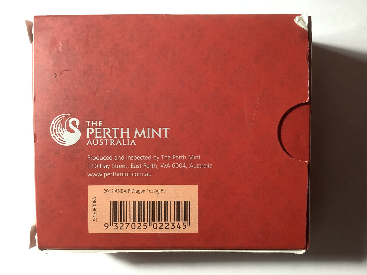 2012 $1 Year of the Dragon 1 ounce Silver Brisbane Anda Show