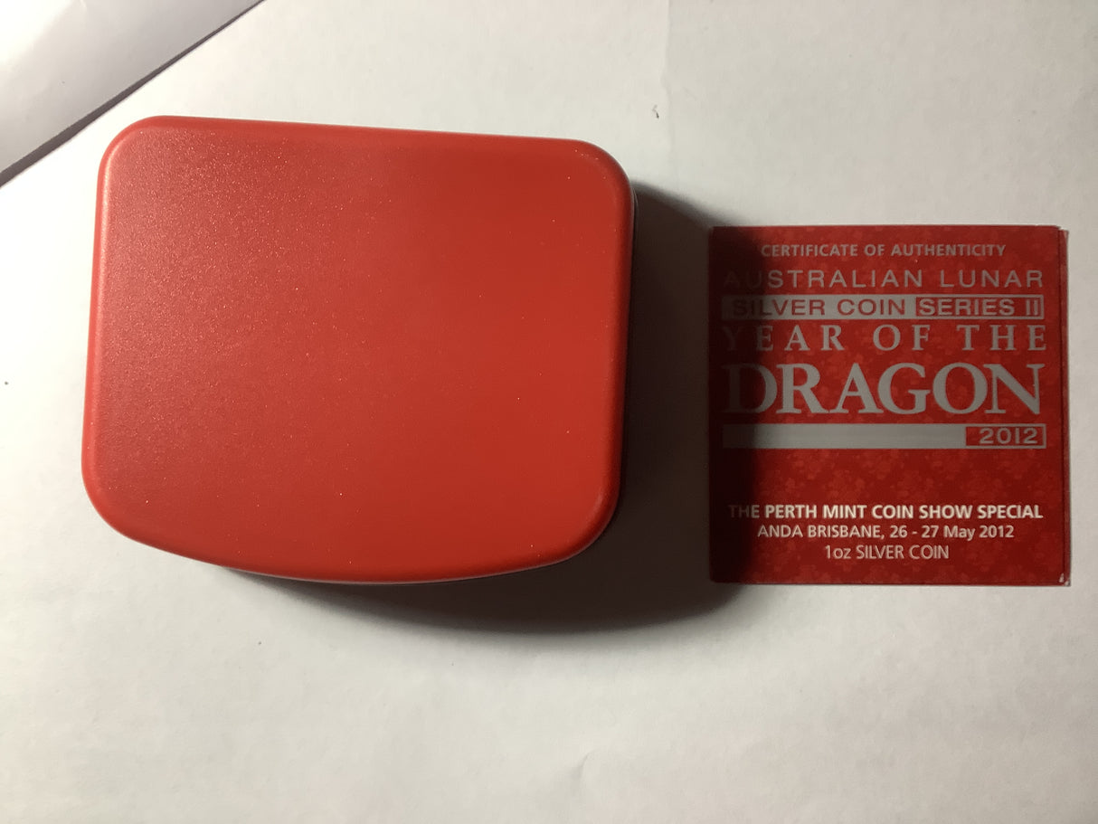 2012 $1 Year of the Dragon 1 ounce Silver Brisbane Anda Show