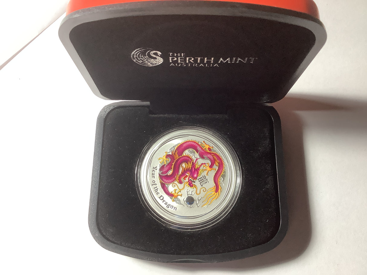 2012 $1 Year of the Dragon 1 ounce Silver Brisbane Anda Show