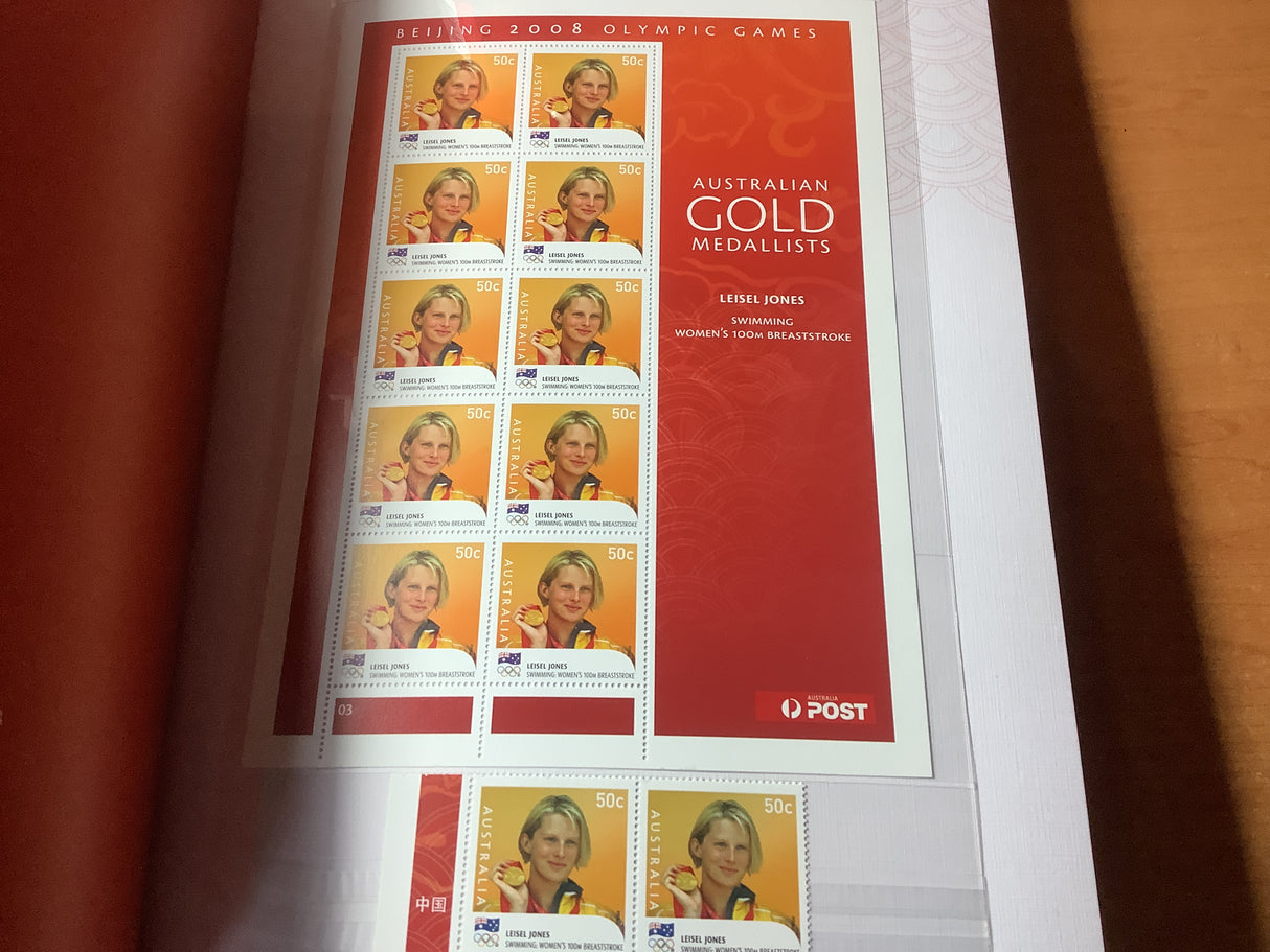 2008 bejing olympic games collection of Australian stamps