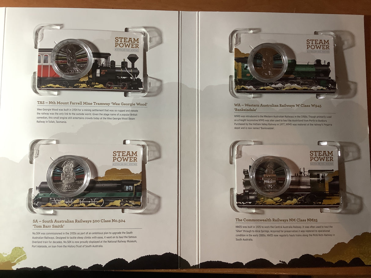 2022 Seven-Coin Collection Steam Power Australian Rail Trains Heritage.