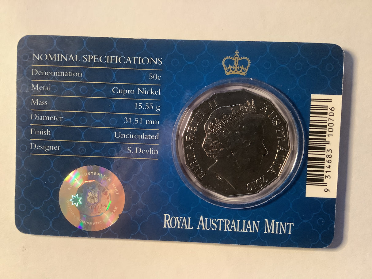 2010 50c Uncirculated Carded Coin. Royal Engagement.