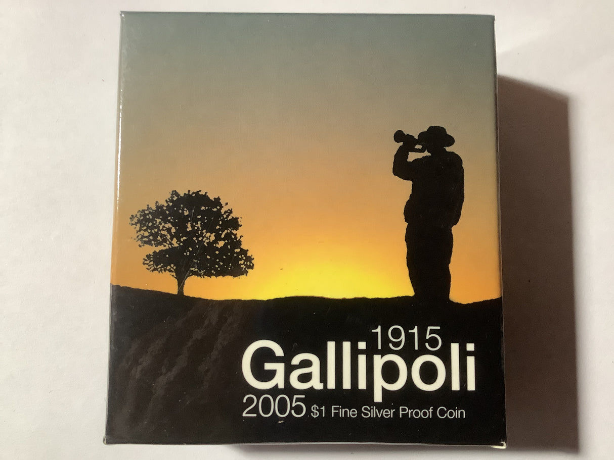 2005 $1 Fine Silver Proof Coin. 90th Anniversary of Gallipoli.