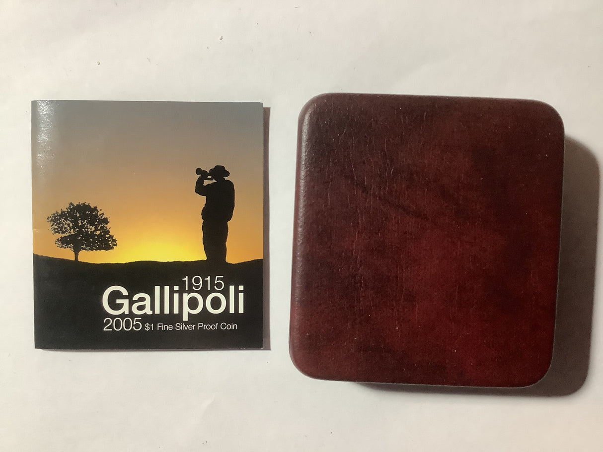 2005 $1 Fine Silver Proof Coin. 90th Anniversary of Gallipoli.