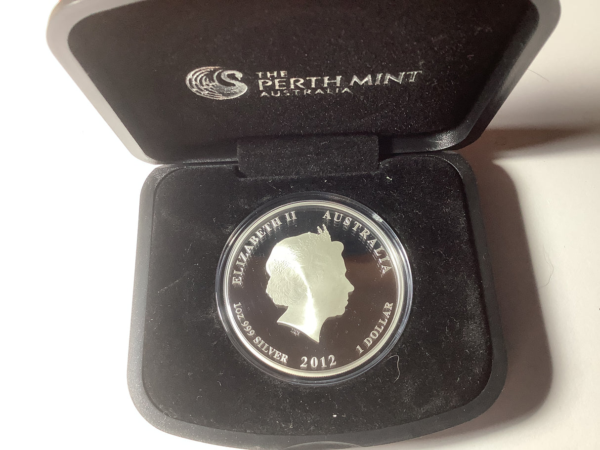 2012 Year of the Dragon 1oz Silver Proof Coloured Edition