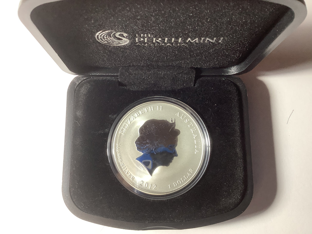 2012 Year of the Dragon 1oz Silver Gilded Coin