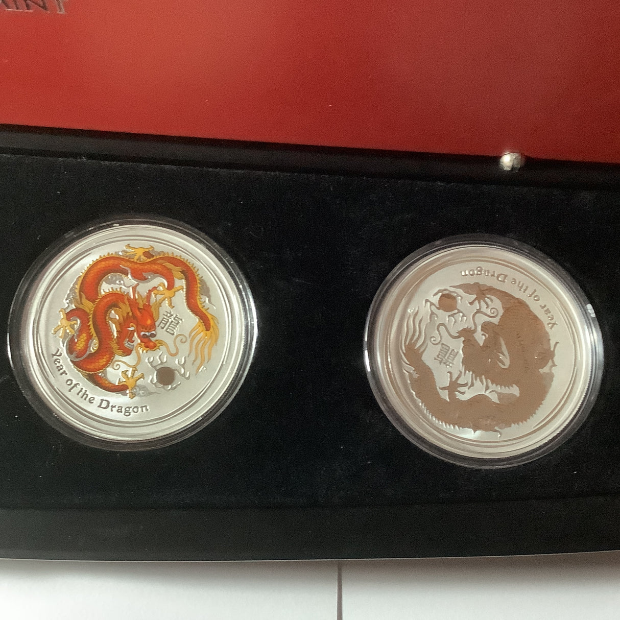 2012 Year of the Dragon 4 coin 1oz Typeset