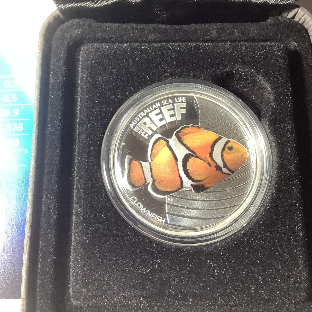 2010 Australian Sea Life The Reef Clown Fish 1/2 ounce silver proof coin.